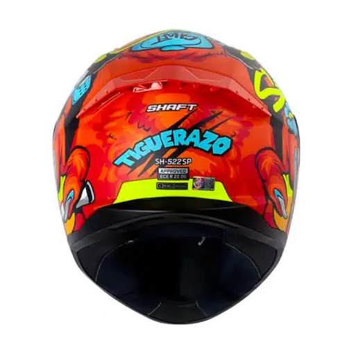 Casco Shaft 522sp Tiguerazo Naranja Azul Visor Iridium Azul 1