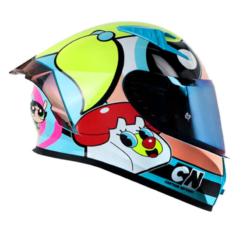 Casco Shaft 526Sp Evo Burbuja Azul Claro Amarillo Visor Iridium Azul 1