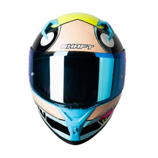 Casco Shaft 526Sp Evo Burbuja Azul Claro Amarillo Visor Iridium Azul 1