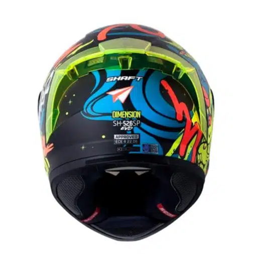Casco Shaft 526sp Evo Dimension Negro Naranja Visor Iridium Azul 1