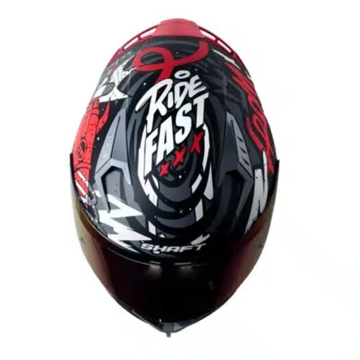 Casco Shaft 526sp Evo Dimensión Negro Rojo Visor Iridium Rojo 1