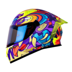 Casco Shaft 526sp Evo Ojibrou Morado Azul Visor Iridium Azul 1