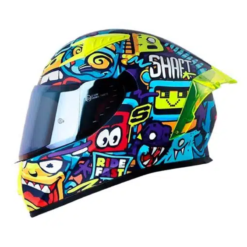 Casco Shaft 526sp Evo Rise Up Azul Amarillo Visor Iridium Azul 1