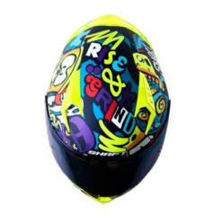 Casco Shaft 526sp Evo Rise Up Azul Amarillo Visor Iridium Azul 1