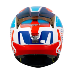 Casco Shaft 560 Evo Chaos Blanco Rojo Visor Iridium Azul 1