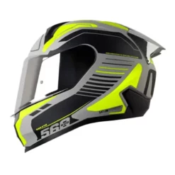 Casco Shaft 560 Evo Chaos Gris Amarillo Neón Visor Iridium Silver 1
