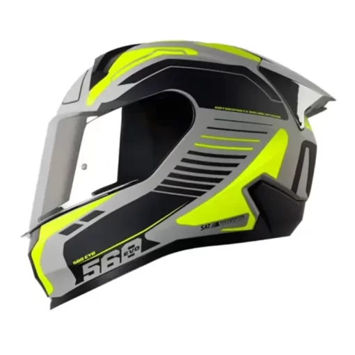 Casco Shaft 560 Evo Chaos Gris Amarillo Neón Visor Iridium Silver 1