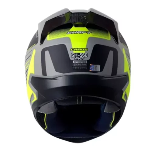 Casco Shaft 560 Evo Chaos Gris Amarillo Neón Visor Iridium Silver 1