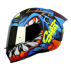 Casco Shaft 560 Evo Menfis Azul Naranja Visor Iridium Dorado 1