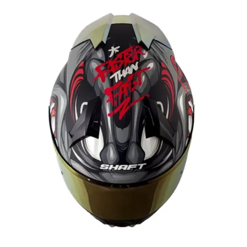 Casco Shaft 560 Evo Menfis Gris Rojo Visor Iridium Rojo 3