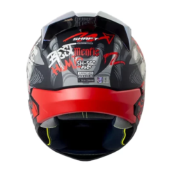 Casco Shaft 560 Evo Menfis Gris Rojo Visor Iridium Rojo 3