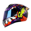 Casco Shaft 560 Evo Menfis Morado Naranja Visor Iridium Azul 1