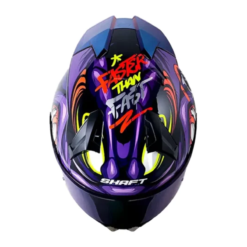 Casco Shaft 560 Evo Menfis Morado Naranja Visor Iridium Azul 1
