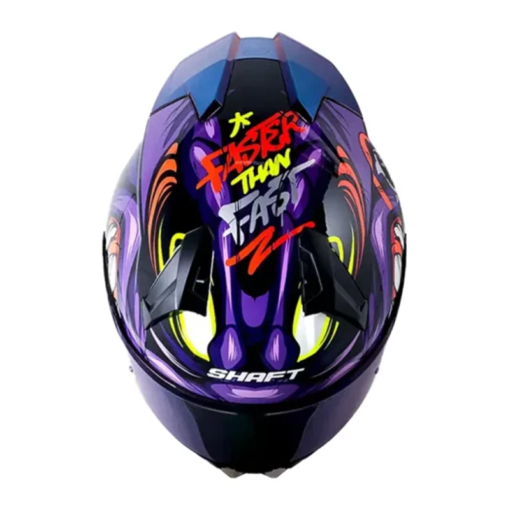 Casco Shaft 560 Evo Menfis Morado Naranja Visor Iridium Azul 1
