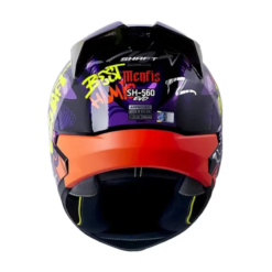 Casco Shaft 560 Evo Menfis Morado Naranja Visor Iridium Azul 1