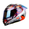 Casco Shaft 560 Evo Motion V2 Camaleon Rojo Visor Iridium Azul 1