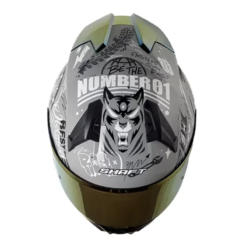 Casco Shaft 560 Evo Motion V2 Gris Negro Visor Iridium Rojo 1