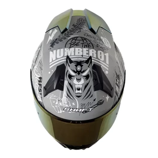 Casco Shaft 560 Evo Motion V2 Gris Negro Visor Iridium Rojo 1