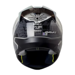 Casco Shaft 560 Evo Motion V2 Gris Negro Visor Iridium Rojo 1