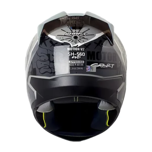 Casco Shaft 560 Evo Motion V2 Gris Negro Visor Iridium Rojo 1