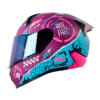 Casco Shaft 560 Evo Motion V2 Morado Oscuro Fucsia Visor Iridium Azul 1