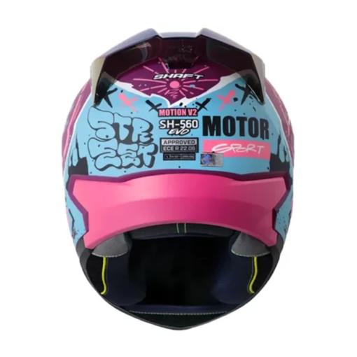 Casco Shaft 560 Evo Motion V2 Morado Oscuro Fucsia Visor Iridium Azul 1