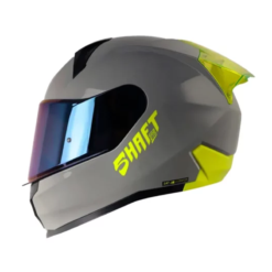 Casco Shaft 560 Solid Gris Amarillo Visor Iridium Azul 1
