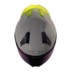 Casco Shaft 560 Solid Gris Amarillo Visor Iridium Azul 1