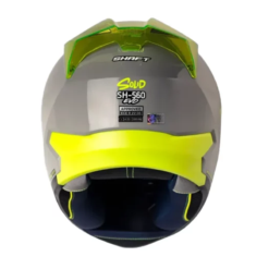 Casco Shaft 560 Solid Gris Amarillo Visor Iridium Azul 1