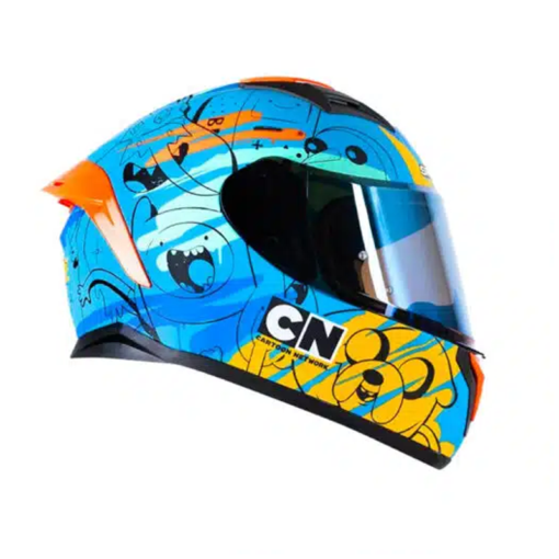 Casco Shaft 582Sp_Evo Adventure Azul Amarillo Visor Iridium Dorado 1