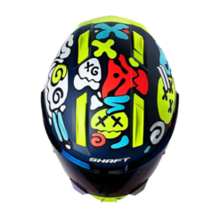 Casco Shaft 595 Glowing Azul Amarillo Visor Iridium Azul 1