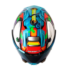 Casco Shaft 595 Stroke Azul Naranja Visor Iridium Azul 1