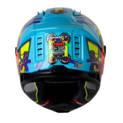 Casco Shaft 595 Stroke Azul Naranja Visor Iridium Azul 1