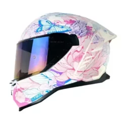 Casco Shaft 598 Gtr Gyverny Blanco Fucsia Visor Iridium Morado 1