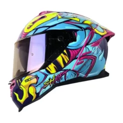 Casco Shaft 598 Gtr Mantis Morado Azul Visor Iridium Morado 1