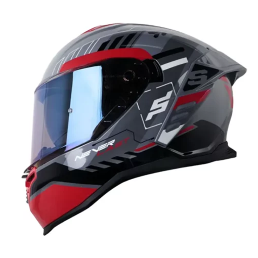 Casco Shaft 598 Gtr Tracer Gris Rojo Visor Iridium Azul 1
