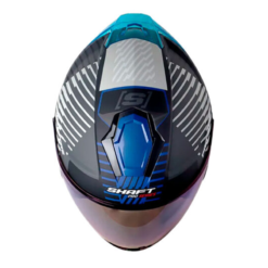 Casco Shaft Pro 240Dv Racetron Negro Azul Visor Iridium Azul 1
