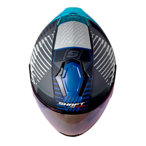 Casco Shaft Pro 240Dv Racetron Negro Azul Visor Iridium Azul 1