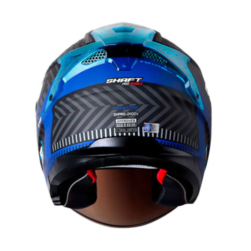 Casco Shaft Pro 240Dv Racetron Negro Azul Visor Iridium Azul 1