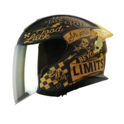 Casco Shaft Pro 240Dv Retrum Negro Dorado Visor Iridium Dorado 1