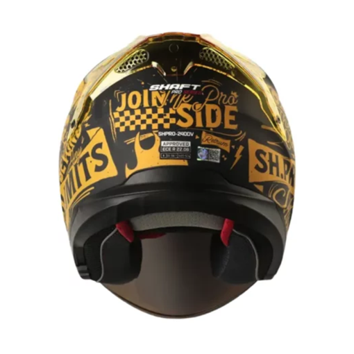 Casco Shaft Pro 240Dv Retrum Negro Dorado Visor Iridium Dorado 1
