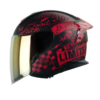 Casco Shaft Pro 240Dv Retrum Negro Rojo Visor Iridium Rojo 1