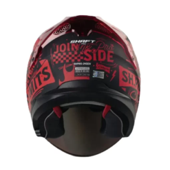 Casco Shaft Pro 240Dv Retrum Negro Rojo Visor Iridium Rojo 1