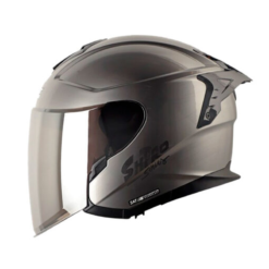 Casco Shaft Pro 240Dv Solid Gris Metalico Visor Iridium Silver 1
