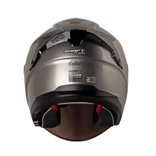 Casco Shaft Pro 240Dv Solid Gris Metalico Visor Iridium Silver 2