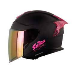 Casco Shaft Pro 240Dv Solid Negro Fucsia Visor Iridium Fucsia 1