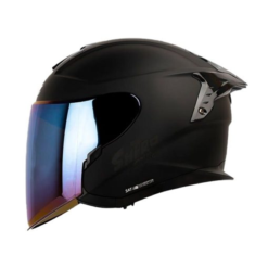Casco Shaft Pro 240Dv Solid Negro Gris Visor Iridium Azul 1