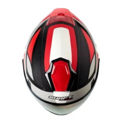 Casco Shaft Pro 240Dv Transverse Gris Rojo Visor Iridium Naranja 1