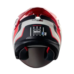 Casco Shaft Pro 240Dv Transverse Gris Rojo Visor Iridium Naranja 1