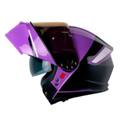 Casco Shaft Pro 4000Dv Evo Truerace Morado Blanco Visor Iridium Morado 1